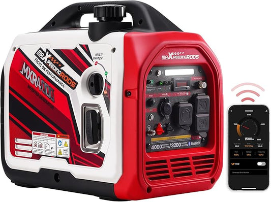 maXpeedingrods 4000 Watt Inverter Generator Portable, Bluetooth? App Remote Data Monitor, RV Ready, Gas Powered Generator with CO Alarm for Outdoor Camping, Home Backup