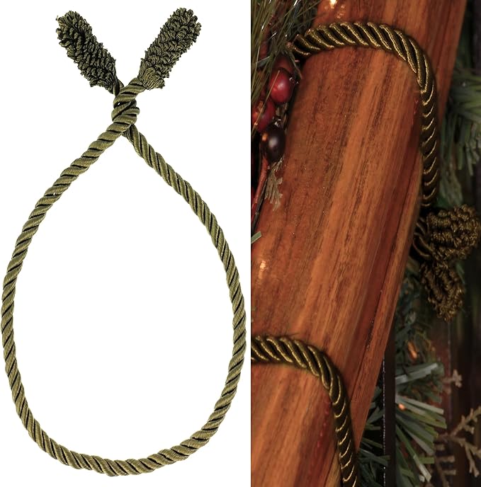 Haute Decor Decorative Garland Twist Ties, 6 Pack, 20 inches (Olive Green) - Hang Garland, Lights, Decorations