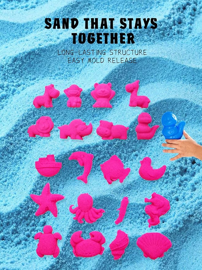 Pet Sensory Bin, Animal Sandbox for Toddlers, 30 PCS Play Sandbox with Lid, Preschool Learning Activities Gifts for Boys Girls Age 3+