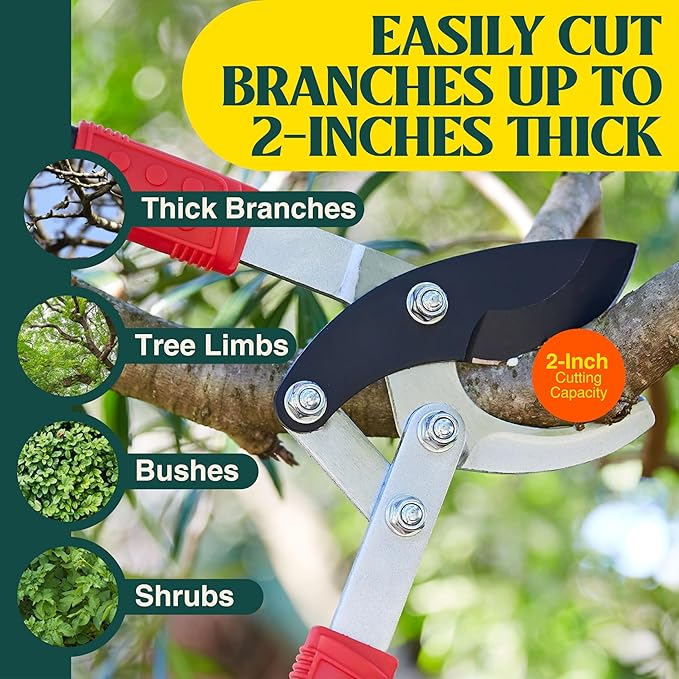 Haus & Garten PowerPRO Compound Action 29 Bypass Loppers - Use as loppers for tree trimming, branch cutters, heavy-duty garden pruning tree clippers, lopping shears