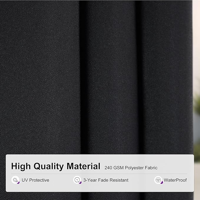 PURPLE LEAF Patio Umbrella with base 10 Feet Outdoor Square Cantilever Umbrella Solar Powered LED with 360-degree Rotation for Garden Deck Pool Patio, Black
