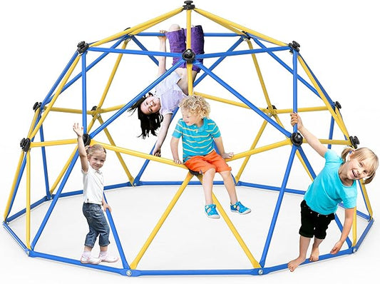 Climbing Dome, 10FT Geometric Dome Climber Jungle Gym Playground Backyard for Kids, 2025 Upgraded Model Indoor Outdoor Toddler Play Equipment, Safety Certified, Easy Assembly