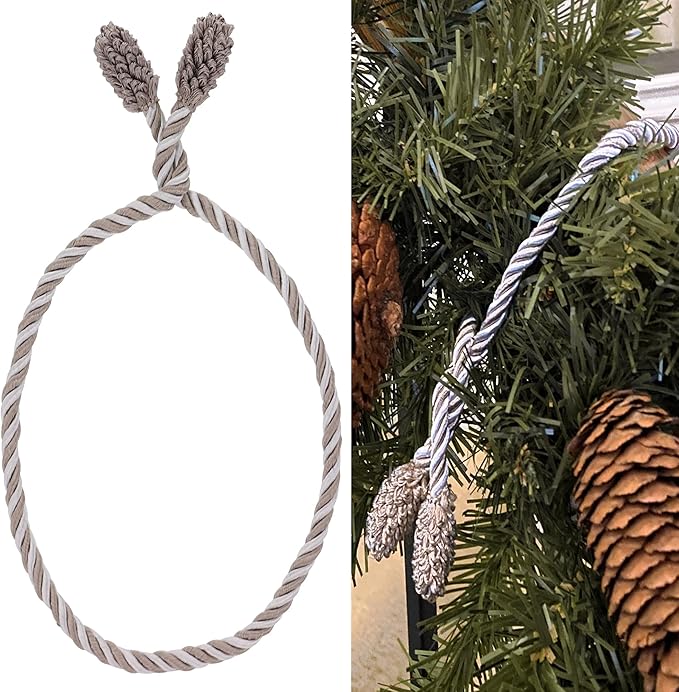 Haute Decor Decorative Twist Ties, 6 Pack, 20 inches (Taupe and White) - Hang Garland, Lights, Decorations