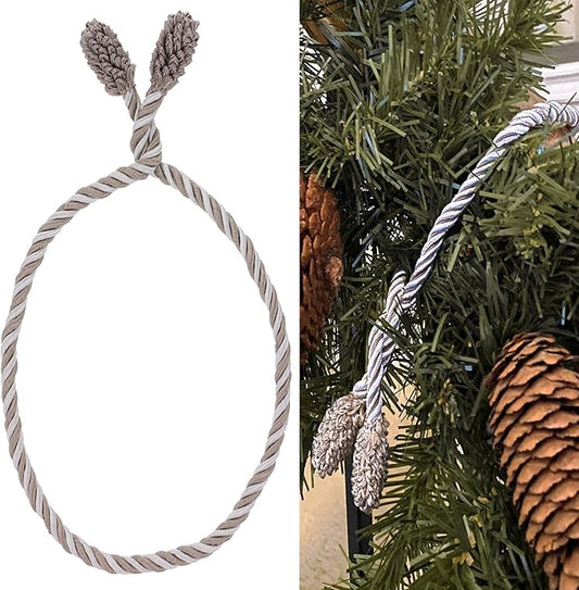 Haute Decor Decorative Twist Ties, 6 Pack, 20 inches (Taupe and White) - Hang Garland, Lights, Decorations