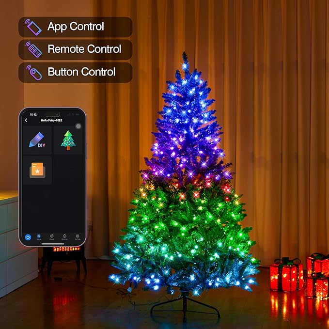 6FT Pre-lit Christmas Tree, RGB Color Changing Smart Artificial Christmas Tree with Lights, 920 PVC Branch Tips, App&Remote Control, Light up Christmas Tree for Indoor Outdoor Decoration