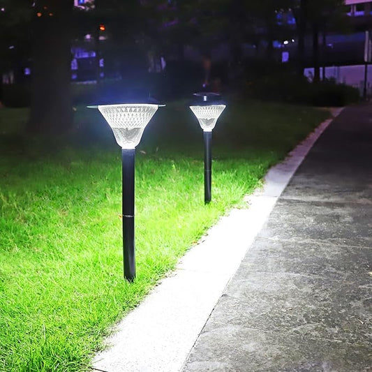 Solar Pathway Lights Outdoor, 2 Pack Upgraded Solar Outdoor Lights Super Bright Up to 12 Hrs, IP65 Waterproof Solar Garden Lights Outdoor Solar Lights for Yard Landscape Path Walkway