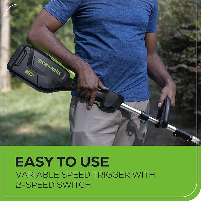 Greenworks 80V 16 Brushless Cordless String Trimmer and 700 CFM Leaf Blower Combo Kit, 2.5Ah Battery and Charger Included