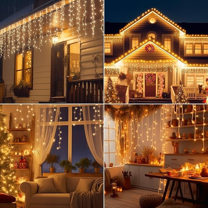 131ft Christmas Lights Outdoor, 1680 LED Waterproof 8 Modes String Light with App and Remote Control for Outside House Roof Decorations Indoor Decor-Warm White