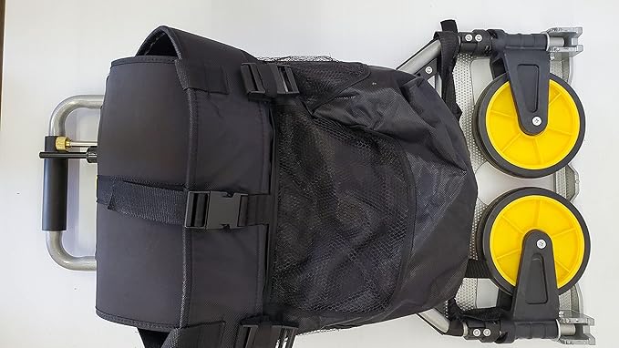 Backpack Sprayer MY4SONS M4 4-Gallon - Cordless Water Sprayer for Plants, Refillable Pressurized Sprayer, Adjustable Wand, Heavy Duty - Includes 15ft Extension Hose - 7-inch Wheels Cart w/Secure Strap