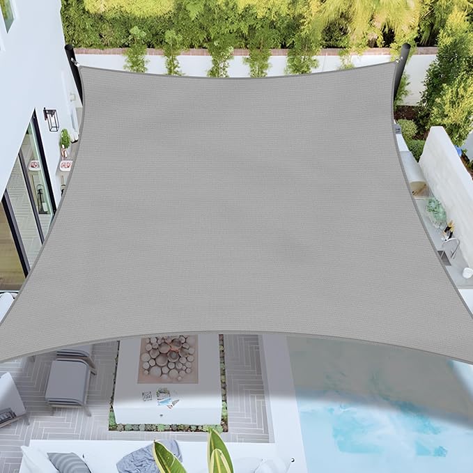 Sun Shade Sail 3'x22' Rectangle Shade Cloth for Garden, Permeable Shade Canopy Outdoor Patio Covers for Pergola Backyard Deck Outside Activity, Light Gray