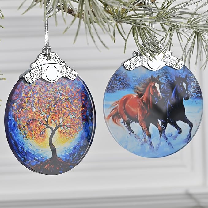 Tree of Life 2025 Christmas Ornaments - Christmas Tree Ornaments, Stained Glass Holiday Decor for Tree & Gift Exchange