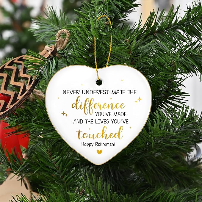 OASSIE Christmas Retirement Gifts for Woman Men - 2025 Ceramic Christmas Tree Ornaments - Thank You Appreciation Farewell Gifts for Coworker Employee Boss Friend