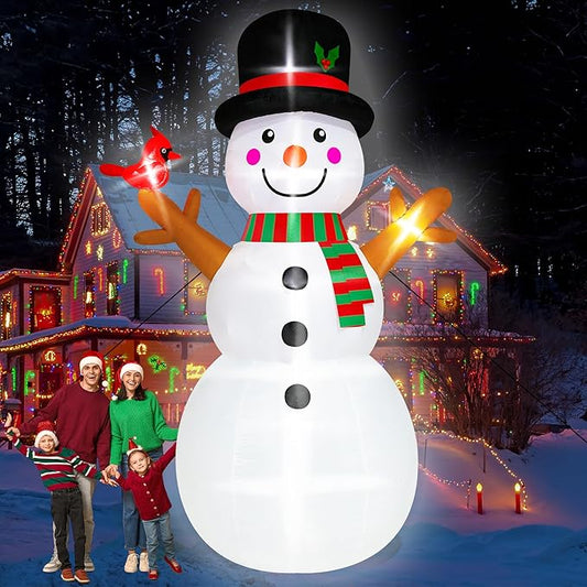 15FT Christmas Snowman, Huge Blow Up Snowman Inflatable Decor, Lighted Xmas Inflatables for Lawn Yard Holiday Party