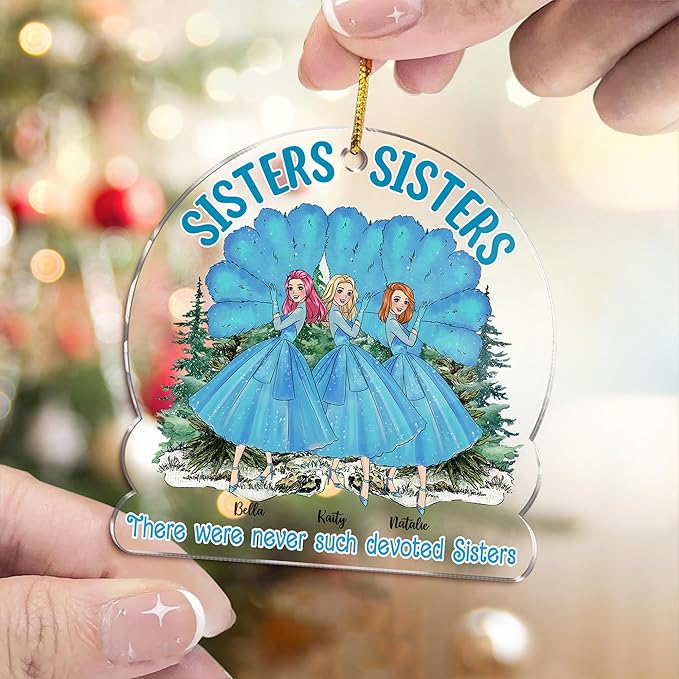 Gossby Personalized Sisters Christmas Ornament - Custom Gift - Christmas Friend Decoration - There were Never Such Devoted Sisters - 3 Sisters