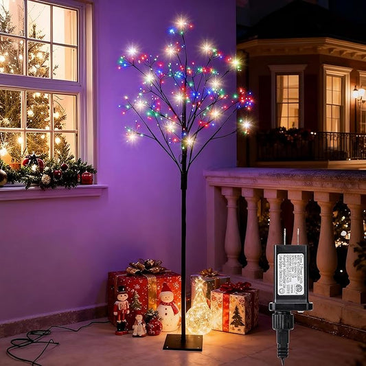 Lomotech Chritsmas Tree Lights - 216 LEDs 5Ft Artificial Christmas Tree with Timer, Includes 14 LEDs Twinkle Lights for Holiday, Wedding, Party, Christmas Decorations (Multicolor)