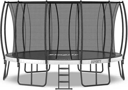 Trampoline Outdoor 10FT 14FT 16FT with Enclosure, 6 Reinforced U-Shaped Legs with Center Support, ASTM Approved, Recreational Trampoline for Kids and Adults
