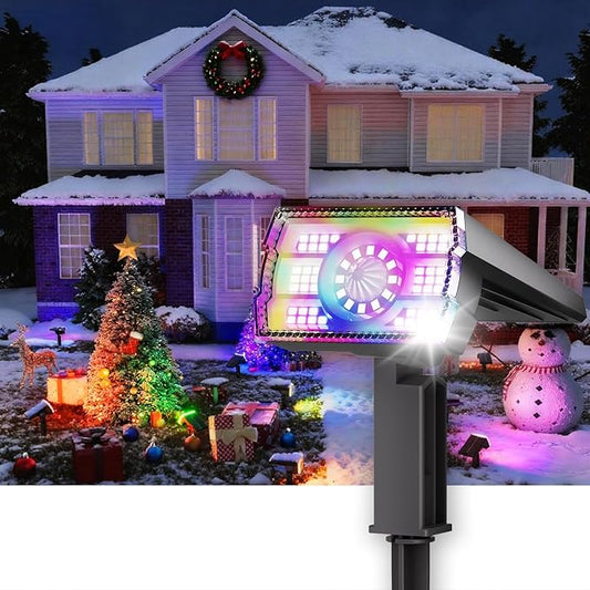 8-Pack Solar Spot Lights Outdoor Multicolor IP65 Waterproof RGB - 6 Colors, 10 Modes, 105° Adjustable 58 LED Flood Lights, Solar Powered Christmas Spotlights for Yard/Garden/Landscape Lighting Outside