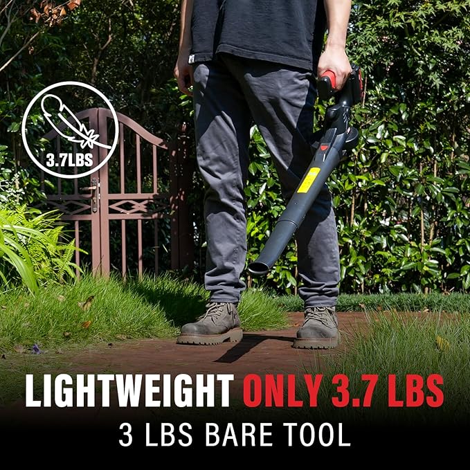 MZK Cordless Leaf Blower,20V Battery Powered Leaf Blower for Lawn Care, Electric Lightweight Mini Hand Blower(Battery & Charger Included) for Blowing Leaves, Patio Cleaning, Lawn Care and Dust