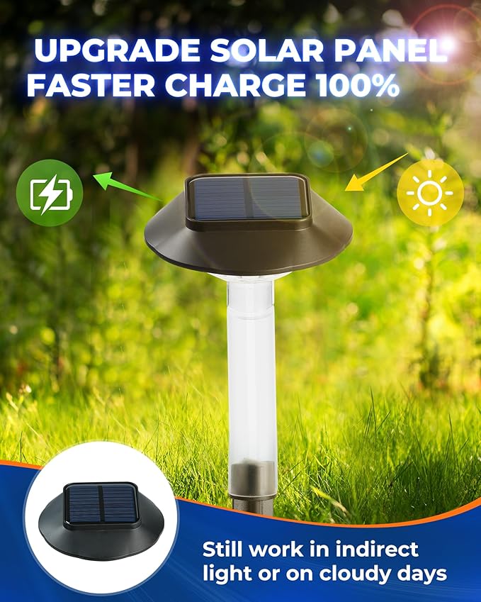 ALEPOD Color Changing Solar Pathway Lights - 10 Pack IP68 Waterproof with 7 RGB Modes for Halloween & Christmas Yard, Garden, Walkway, Pathway, Backyard, Lawn Decoration