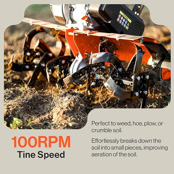 SuperHandy Tiller Cultivator ? 7HP 209cc Engine, Adjustable Tilling Width & Depth, Heavy-Duty Steel Tines for Garden Soil Prep, Landscaping & Weed Removal (Front Tine Tiller)