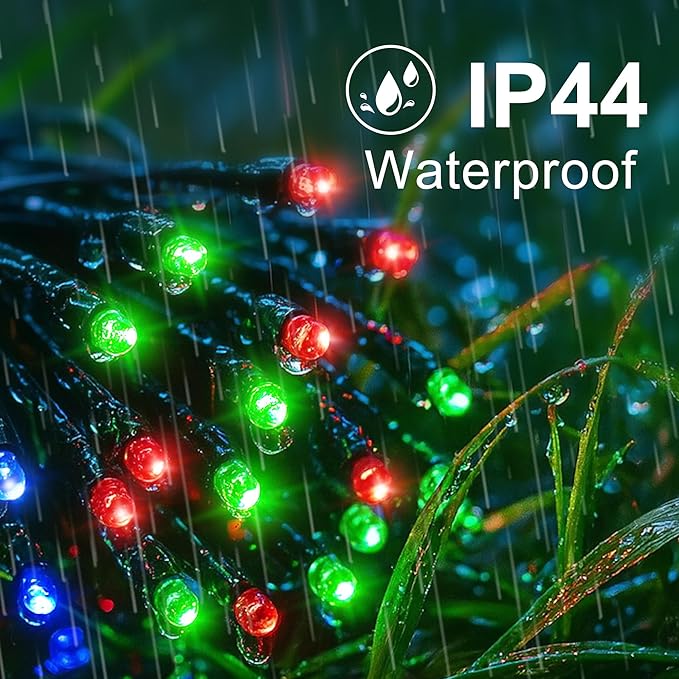 Christmas String Lights Outdoor & Indoor, 2Pack 600 LED Christmas Lights, 210ft Plug-in Twinkle Light Waterproof with 8 Modes for Christmas Tree Wedding Party Garden Patio Decorations(Multicolor)