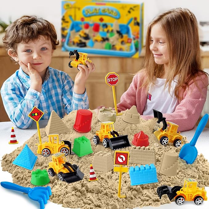 Sensory Bin, Construction Kit with Sensory Sand, Play Sand Pretend Play Beach Toy, Sandbox for Girls and Boys