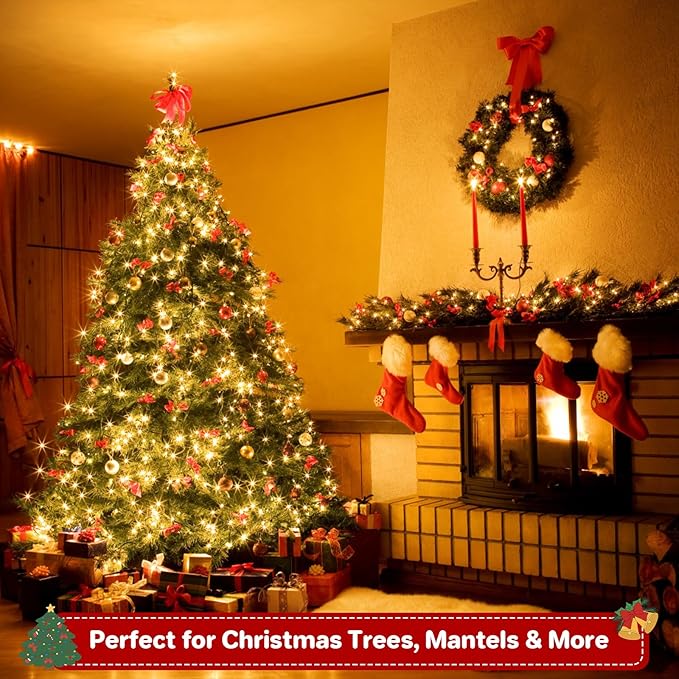 Extra Long 264Ft 800 LED Christmas Lights with Timer, Green Wire Fairy Starry String Lights Plug in, 8 Modes and Memory, forIndoor Outdoor Xmas Tree Wedding Party Decoration,Warm White