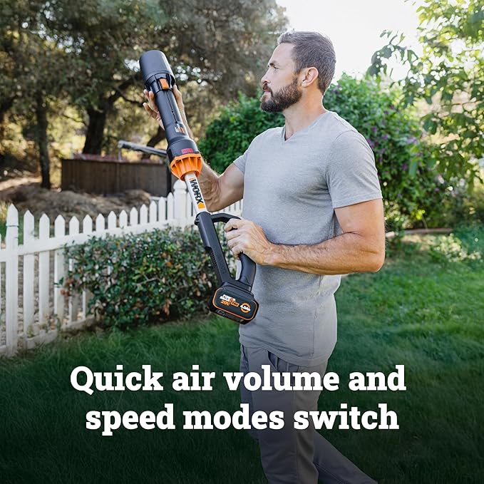 WORX Nitro Cordless Leaf Blower, Electric Blower with 410 CFM & 130 MPH, Blowers for Lawn Care with 2.3 LBS, Battery & Charger Not Included, WG543.9