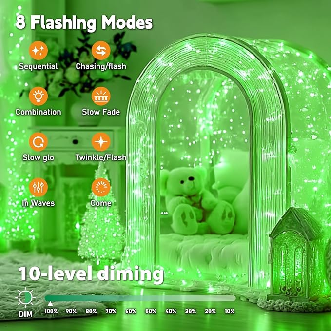 ZSJWL 6 Pack Rechargeable Fairy Lights with Remote & DIY Timer, 7Ft 20LED Mini Battery String Light, Twinkle Silver Copper Wire Lights for Wedding Party Bedroom Christmas Table Decoration (Green)
