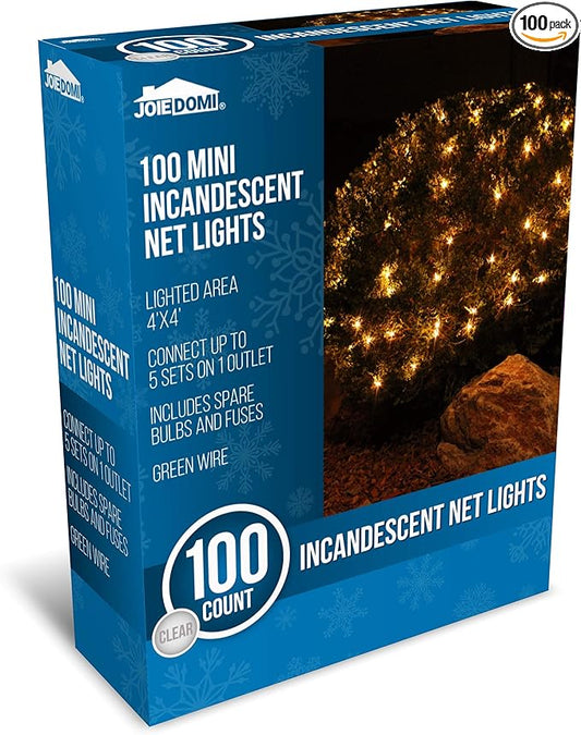 Joiedomi Christmas Net Lights,100 Warm White Net Lights for Indoor & Outdoor Decorations, Christmas Eve Night Decor, Christmas Tree, Bushes