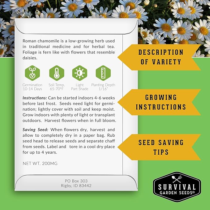 10 Flower Seed Collection for Planting | Zinnia, Sunflower, Marigold, Snapdragon, Nasturtium, Morning Glory, Chamomile, Shasta Daisy, Purple Coneflower, Four O’Clock - Survival Garden Seeds