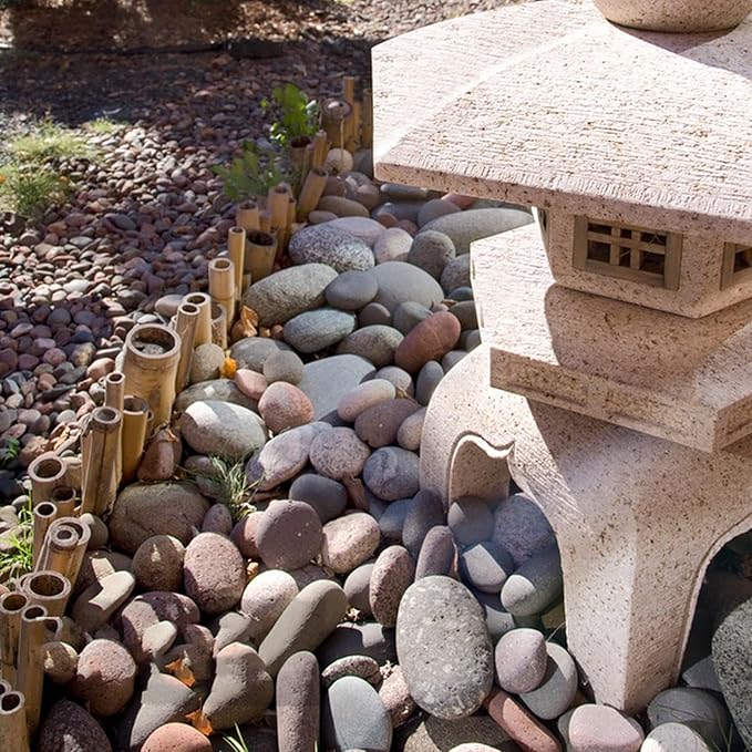 40 lbs Garden Rocks Pebbles, 2-3 Inch Decorative Large River Rocks for Landscaping, Painting, Aquarium, Plants, Crafting, Walkways and Outdoor Decorative Stones