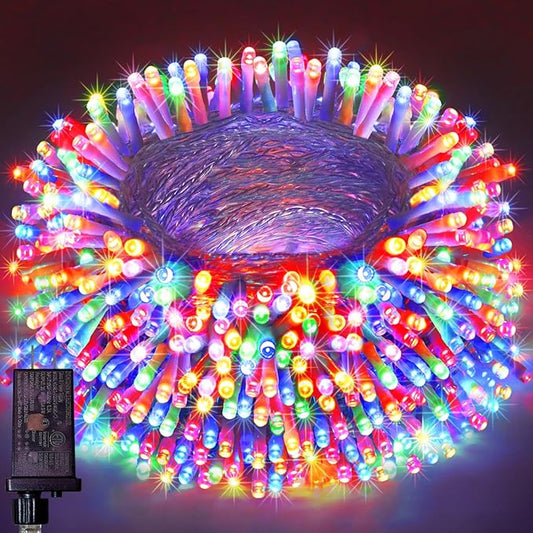 98Ft 300LED Christmas Lights Outdoor Decorations 8 Modes & Memory Timer Christmas Lights with Plug in Waterproof Fairy String Lights for Xmas Wedding Party Holiday Decor