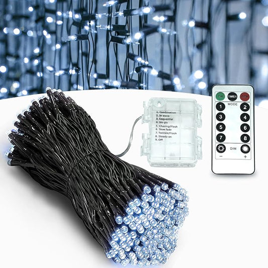 Battery Remote Control String Lights, Christmas Lights 100 LED Clear Mini Lights for Christmas Tree Wedding Indoor Outdoor Wreath Party Garden Thanksgiving Decoration, 36ft Waterproof