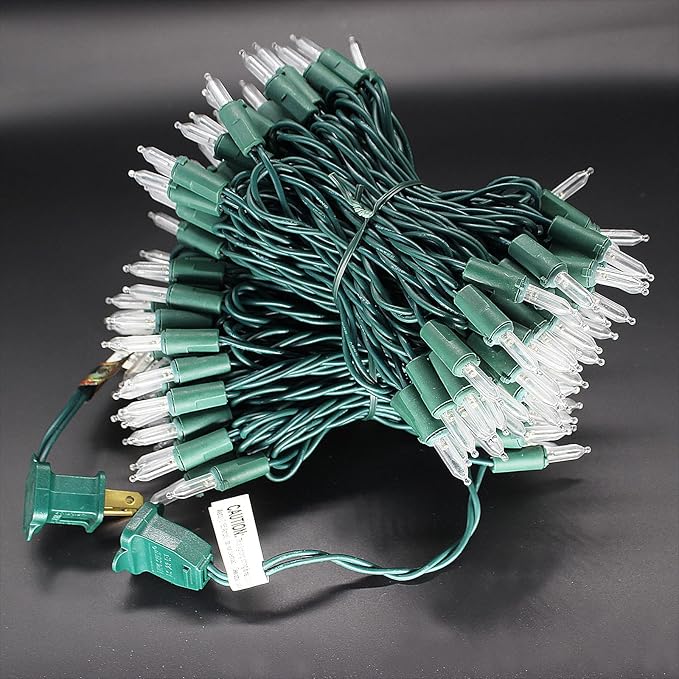 150 LED Warm White Christmas Lights on Green Wire, 50 Feet Xmas Tree Lights, UL Certified for Outdoor Indoor