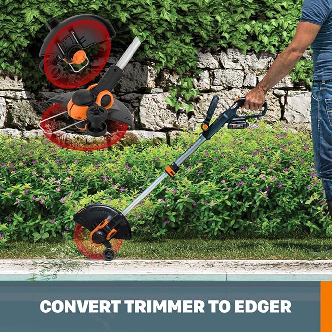 Worx String Trimmer Cordless 3.0 20V PowerShare 12 Edger & Weed Trimmer (Battery and Charger Not Included) WG163.9