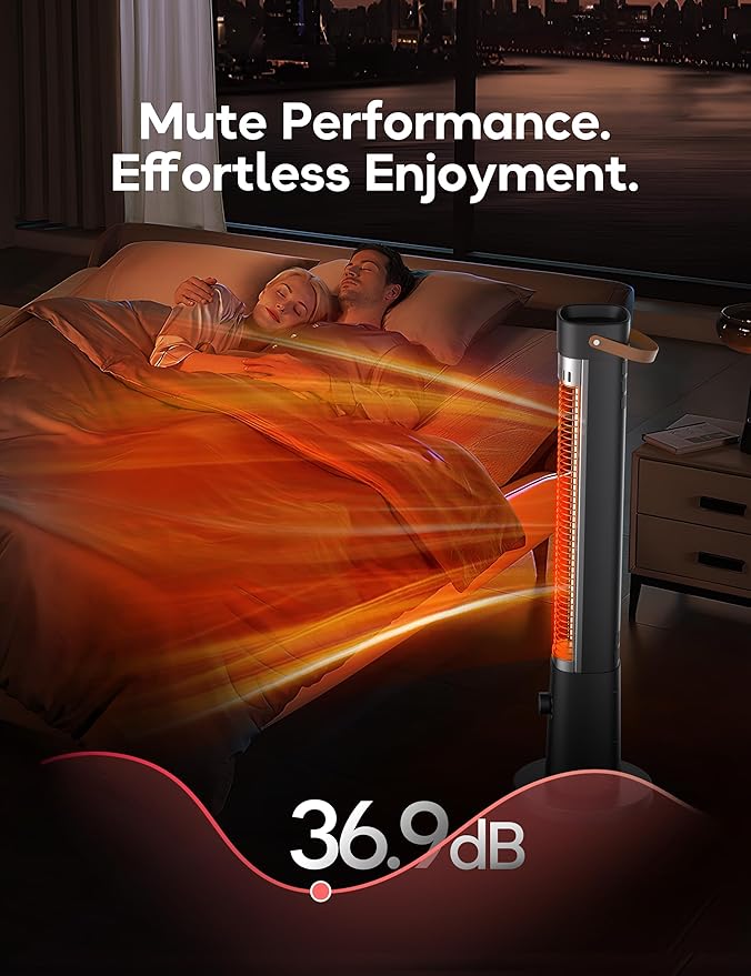Patio Heater for Outdoor Use, Infrared Electric Outdoor Heater, 1500W Instant Heating, 60-Degree Oscillation, 9 Heat Levels, 9H Timer, Remote, for Garage, Backyard, Large Room, Indoor, 32.2¡±, Jet