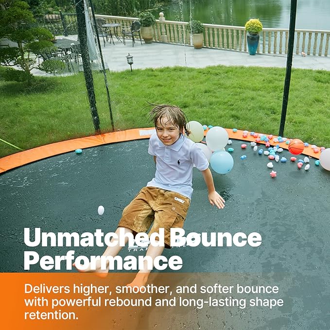 LeJump Outdoor Springless Trampolines 14FT 10FT Non-Spring ASTM Approved Recreational Big Trampoline with Enclosure Net Best Choice Outdoor Trampoline for Adults and Kids