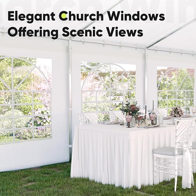Quictent 20x30 Party Tent Heavy Duty Outdoor Canopy Tent Carport Event Shelter Wedding Tents for Parties with Storage Bags(Church)