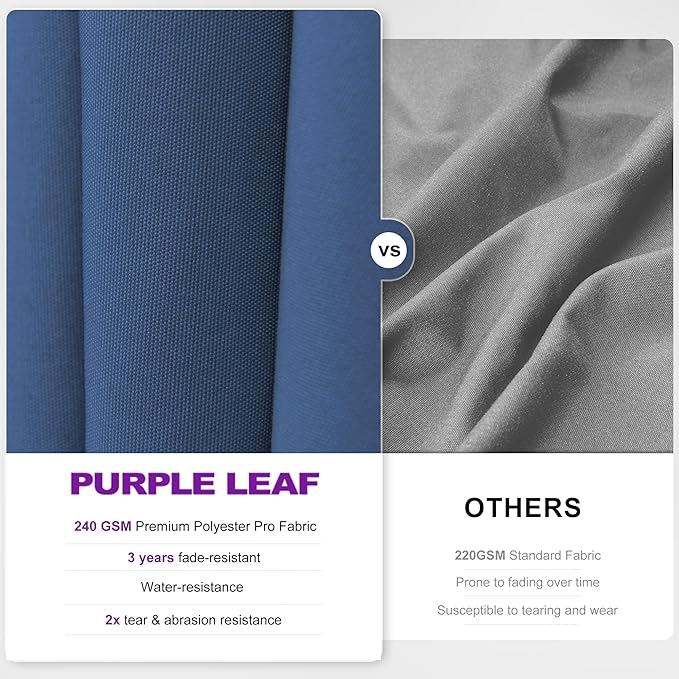 PURPLE LEAF 8' X 10' Left-right Tilting Outdoor Patio Umbrella Swivel Offset Cantilever Heavy Duty Rectangle Aluminu Umbrella with UV Resistant for Deck Pool Patio Backyard, Ocean Slate