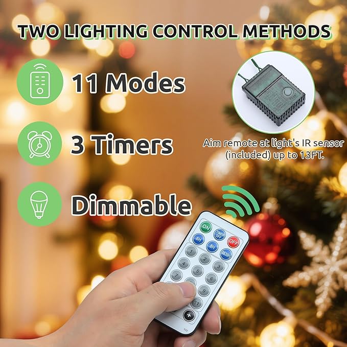 GOOBED 6FT Prelit Flocked Christmas Tree with Remote, Layered Hinged Flocked Christmas Tree w/ 1338 PE & PVC Mixed Tips, 270 Warm-White & Color Changing Lights w/Removable Bulbs,11 Modes