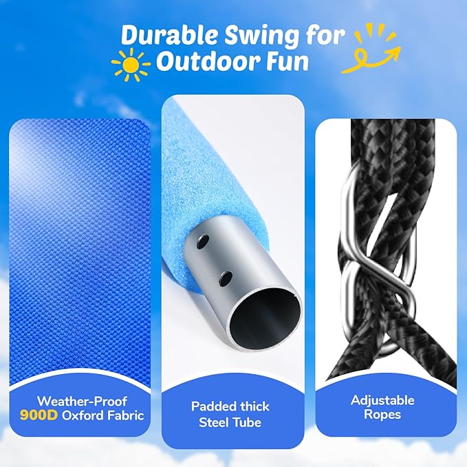 Trekassy Saucer Swing with Frame for Kids Outdoor, 440lbs Swing Set with Heavy Duty Metal Stand for Backyard, Outdoor Kids Play Equipment