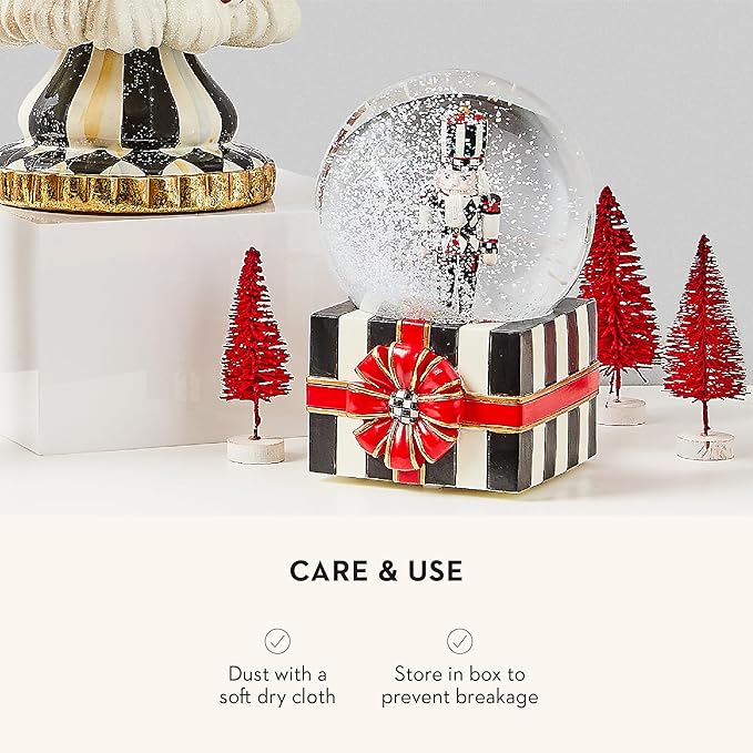 MACKENZIE-CHILDS Snow Globe, Musical Christmas Decor for Living Room, Nutcracker Gift