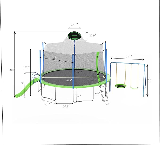 Trampoline with Outdoor Bounce Bed