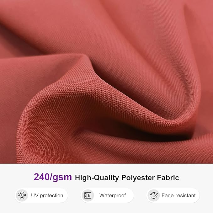 PURPLE LEAF 9' X 12' Double Top Deluxe Wood Pattern Rectangle Patio Umbrella Offset Hanging Umbrella Outdoor Market Umbrella Garden Umbrella, Brick Red