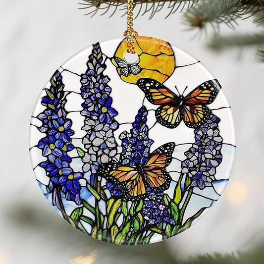 Lavender Butterfly Ornaments, Christmas Ornaments: Christmas Tree Decorations, Holiday Decor, Stocking Stuffers, Gift Ideas, Xmas Gift, Gifts for Flower Lover & Gifts for Butterfly Lover
