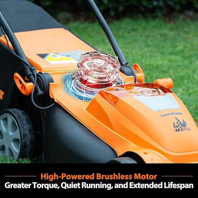 LawnMaster CLMF4815E 48V MAX* 15-inch Brushless Cordless Lawn Mower with 2X24V MAX* 4.0Ah Battery and a Dual Charger