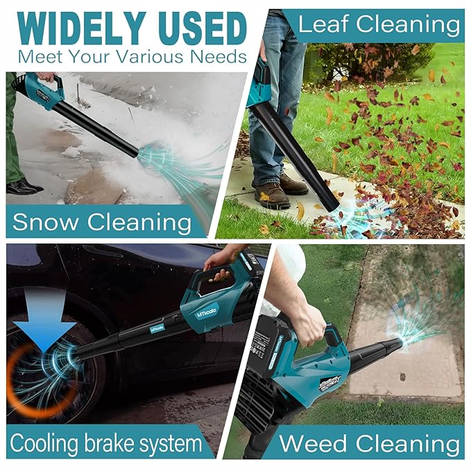 2026 Upgrade Leaf Blower,Leaf Blower Cordless with 2 * 2.6AH Batteries and Fast Charger, 450CFM &150MPH and 2 Speed Mode, Lightweight Electric Leaf Blowers for Lawn,Yard, Leaves, Dust Care (Blue)