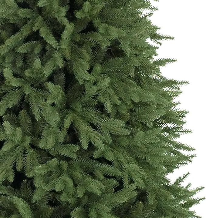 Balsam Hill Stratford Spruce - Slim Artificial Christmas Tree with True Needle Foliage & Premium Stand for Small Spaces, Unlit, 9ft
