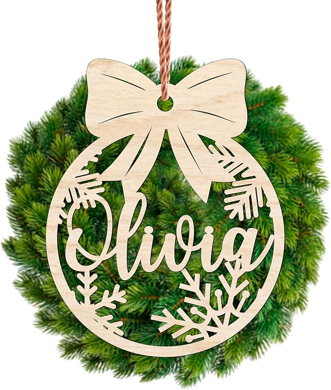 Wooden Personalized Christmas Ornaments with Name Family Christmas Ornaments for Kids Christmas Ball Ornaments Christmas Tree Ornaments Christmas Balls Custom Ornament with Name